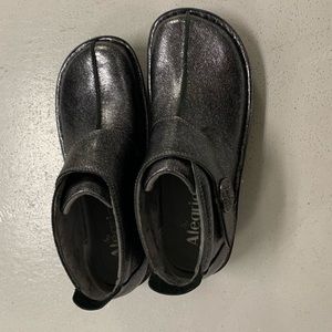 Alegria silver booties